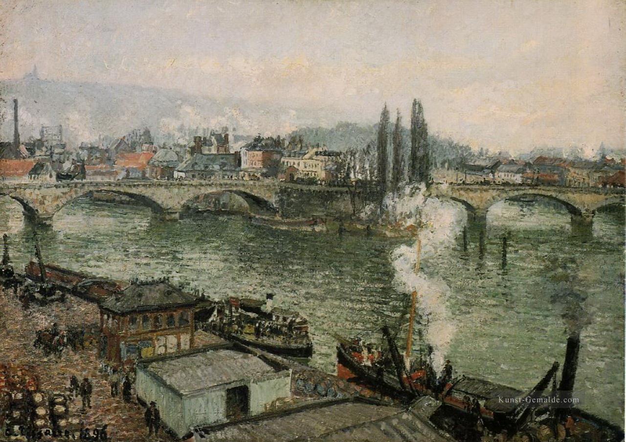 die pont rouen grau Wetter 1896 Camille Pissarro Corneille Ölgemälde